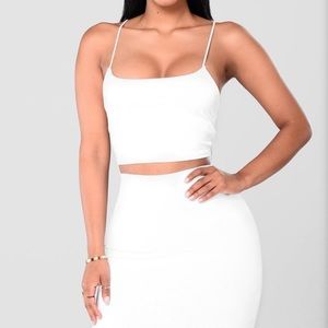 Fashion nova white two piece set